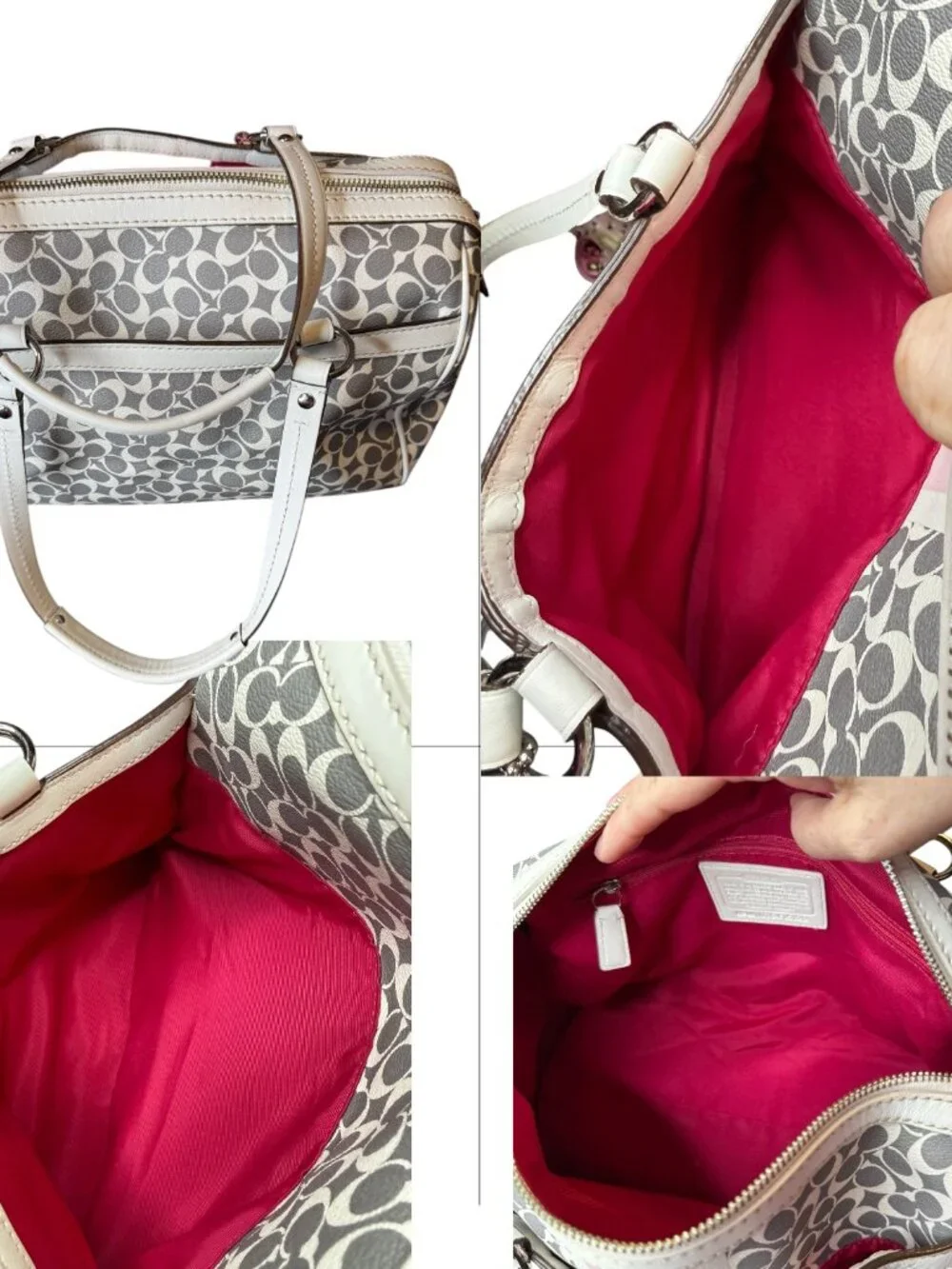 Coach Chelsea Heritage Signature Stripe Doctor Satchel w Heritage Signature Wall